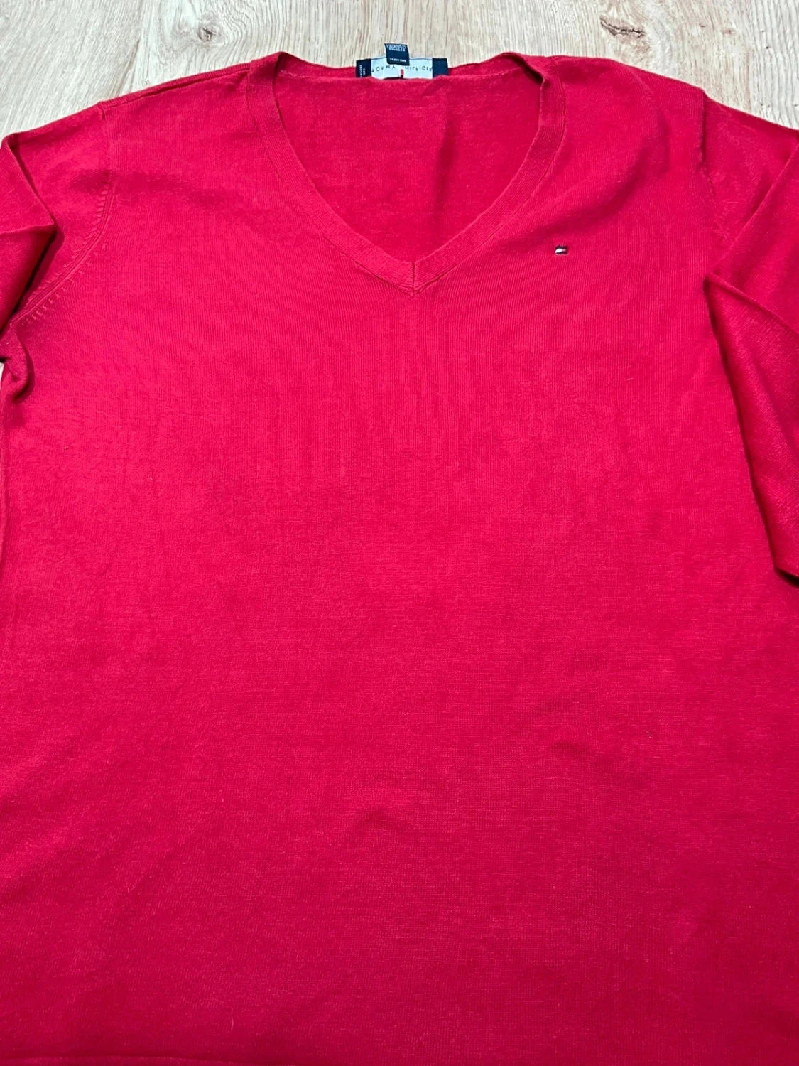 Pull Tommy Hilfiger V-neck Femme L 100%Coton Rouhe – photo 4